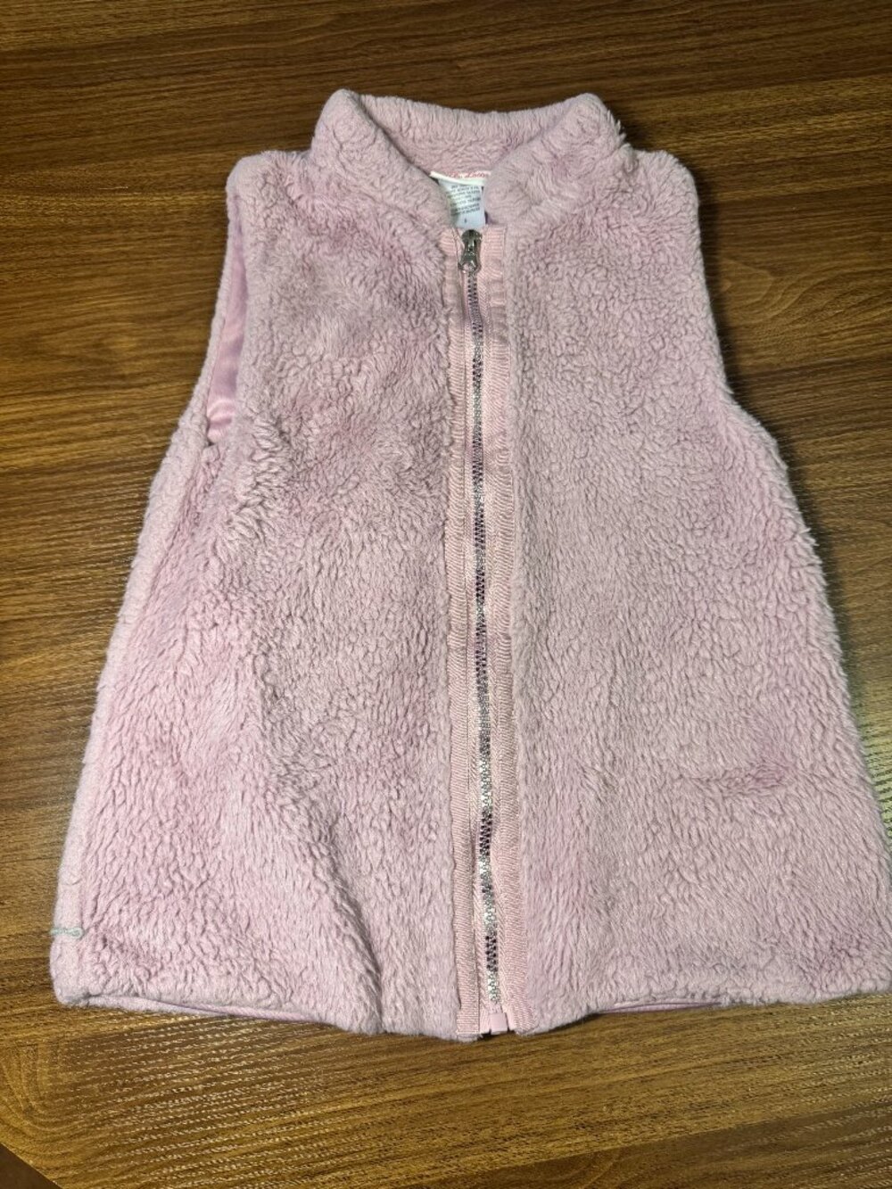 Little Lass Girls Dusty Pink Faux Fur Sherpa Vest | Girls Size 8